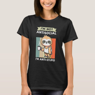 Camiseta No soy antisocial, soy anti perezoso animal La