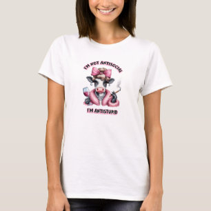 Camiseta No soy antisocial soy antiestúpido