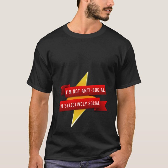 Camiseta No soy antisocial Soy selectivamente social (Anverso)