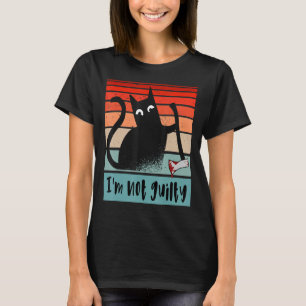 Camiseta No soy culpable Innocent Cat con hacha sangrienta 