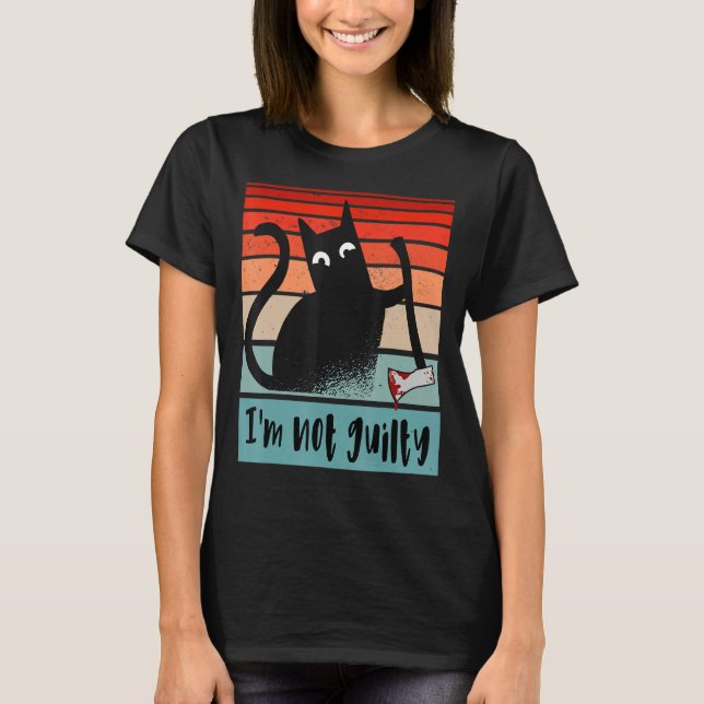 Camiseta No soy culpable Innocent Cat con hacha sangrienta  (Anverso)