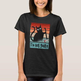 Camiseta No soy culpable Innocent Cat con hacha sangrienta