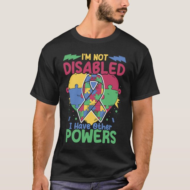Camiseta No soy discapacitado Autista Puzzle Support Autism (Anverso)
