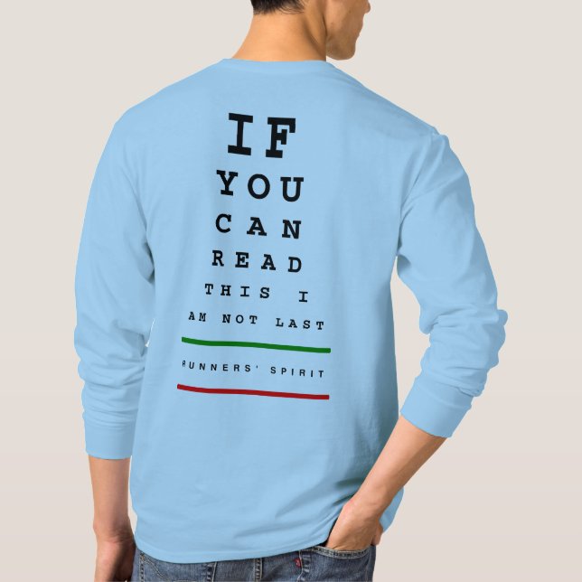 Camiseta No soy el último ojo - LS Sport-Tek Running (Reverso)