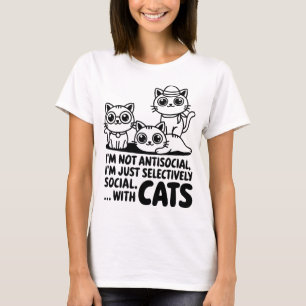 Camiseta No soy gatos antisociales