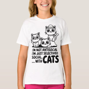Camiseta No soy gatos antisociales