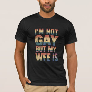 Camiseta No soy gay pero mi esposa es boda arcoíris LGBT