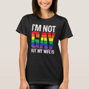 Camiseta No soy gay pero mi esposa es Boda arcoiris LGBT