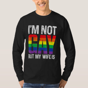 Camiseta No soy gay pero mi esposa es Boda arcoiris LGBT