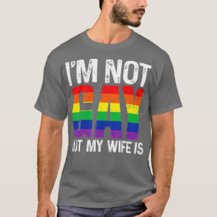 Camiseta No soy gay, pero mi esposa es graciosa boda arcoir