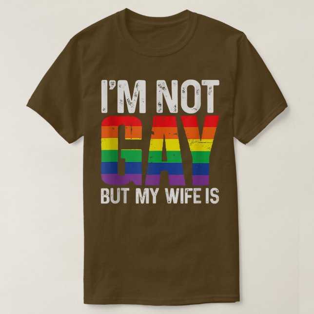 Camiseta No soy gay, pero mi esposa es una divertida boda l (Diseño del anverso)