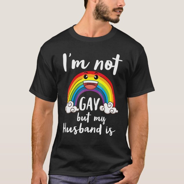 Camiseta No soy gay pero mi marido es Lgbt Mes Acepta Su (Anverso)