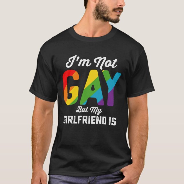 Camiseta No soy gay, pero mi novia es un gracioso orgullo L (Anverso)