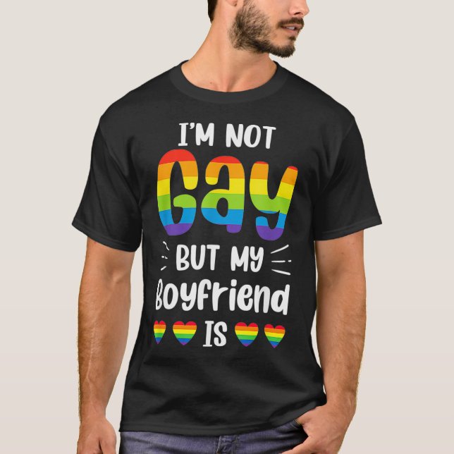 Camiseta No Soy Gay Pero Mi Novio Es Divertido Pareja Gay G (Anverso)