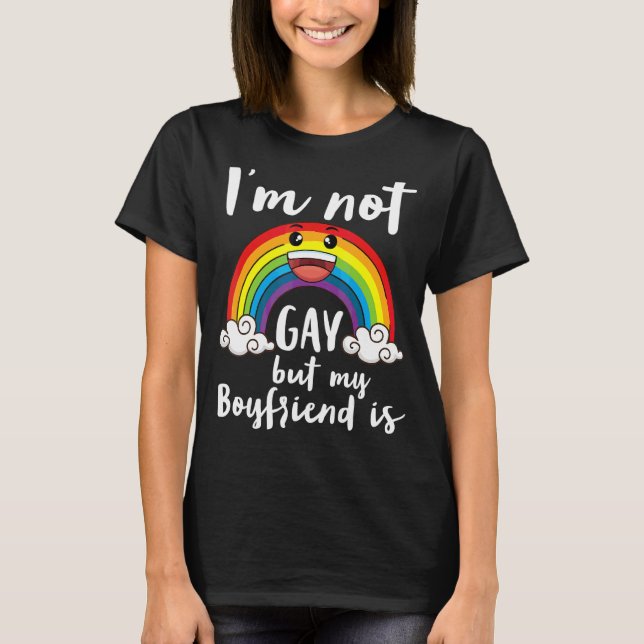 Camiseta No soy gay pero mi novio es Lgbt Mes Acepto (Anverso)