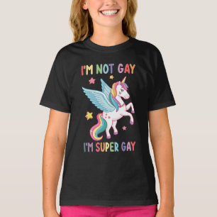Camiseta No soy gay, soy súper orgullo gay LGBT Unicornio