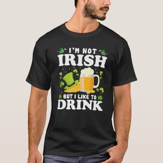 Camiseta No soy irlandés, pero me gusta beber cerveza St. P (Anverso)