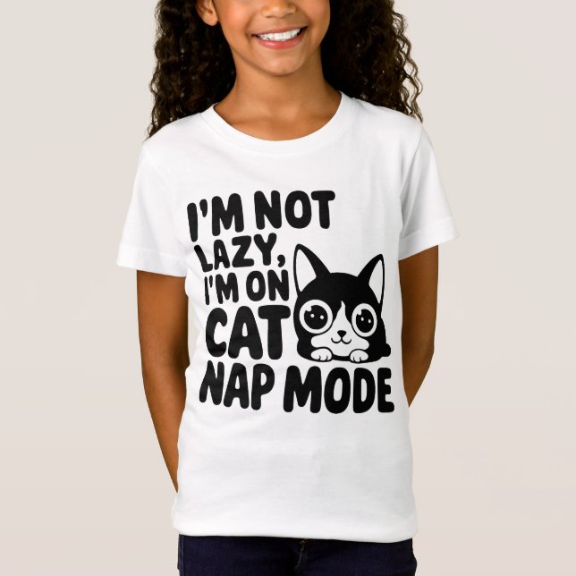 Camiseta No soy perezoso, estoy en modo Cat Nap (Anverso)