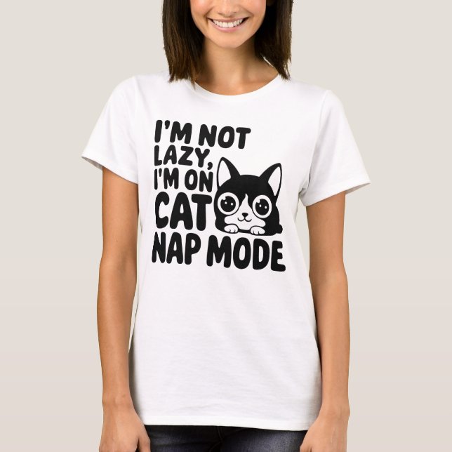 Camiseta No soy perezoso, estoy en modo Cat Nap (Anverso)