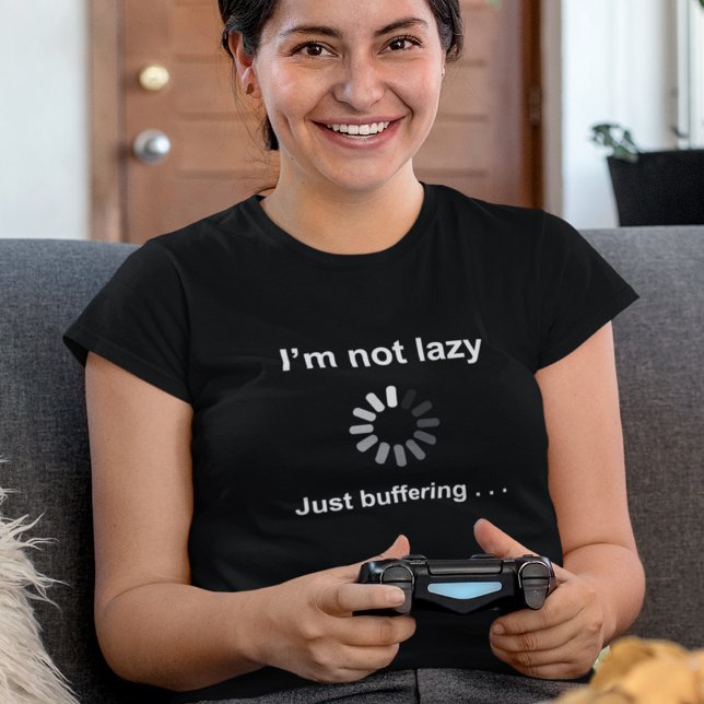 Camiseta No soy perezoso - solo me estoy mordiendo - (Subido por el creador)
