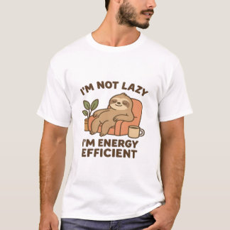 Camiseta No Soy Perezoso, Soy Eficiente en Energía –Diverti