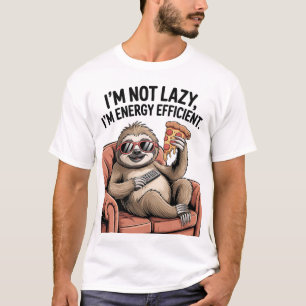 Camiseta No Soy Perezoso, Soy Eficiente en Energía Divertid