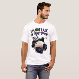 Camiseta No Soy Perezoso, Soy Eficiente en Energía – Panda