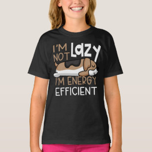 Camiseta No soy perezoso, soy eficiente en energía. Perro p