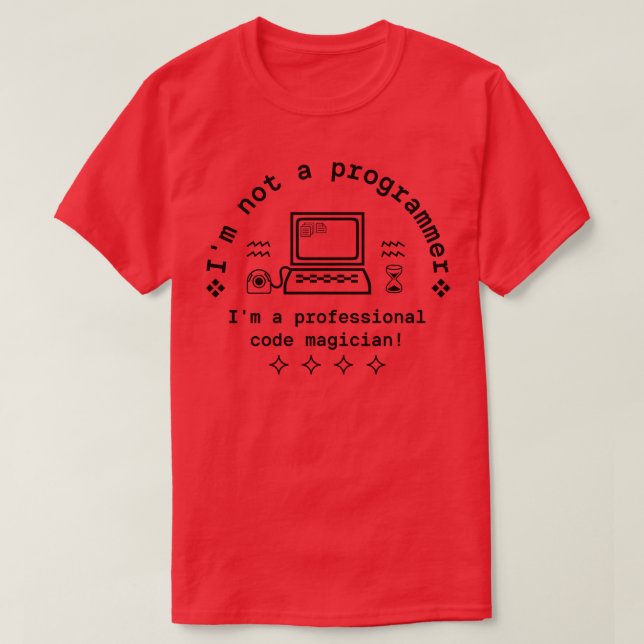 Camiseta No soy programador Soy una magicia de código profe (Diseño del anverso)