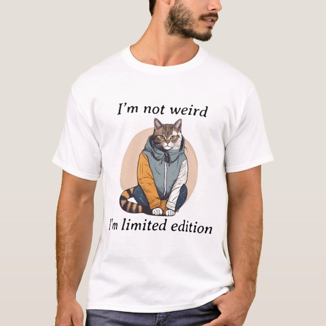Camiseta No soy raro, soy edición limitada - Gato elegante (Anverso)
