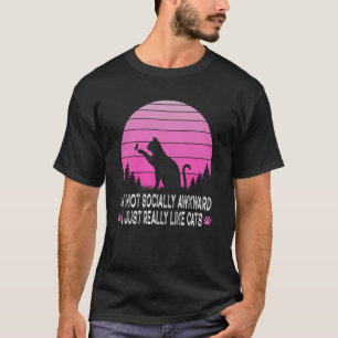 Camiseta No soy socialmente incómodo, me gustan los gatos.