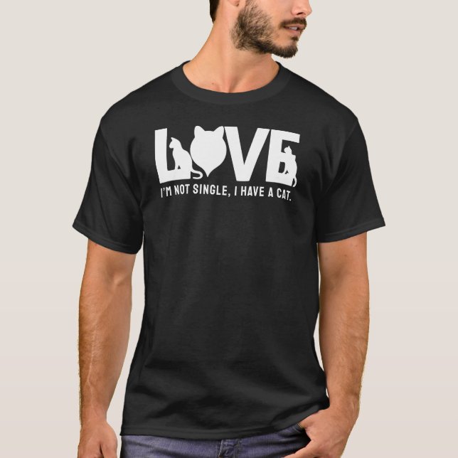 Camiseta No soy soltera, tengo un gato. (Anverso)