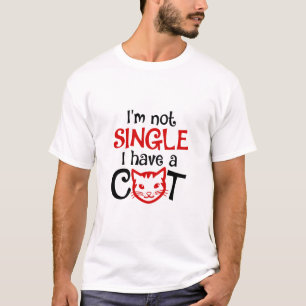 Camiseta No soy soltero Tengo un gato gracioso