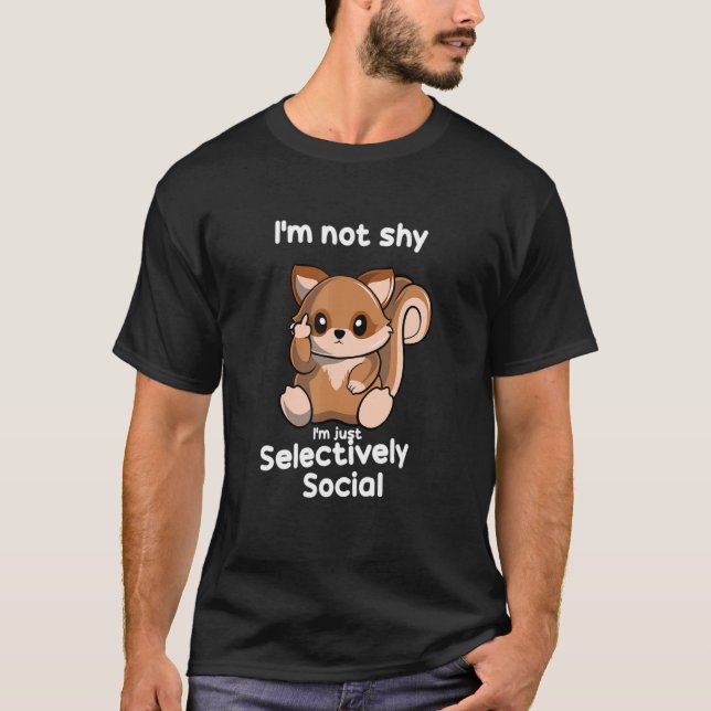 Camiseta No soy tímido, solo soy selectivamente Panda rojo  (Anverso)