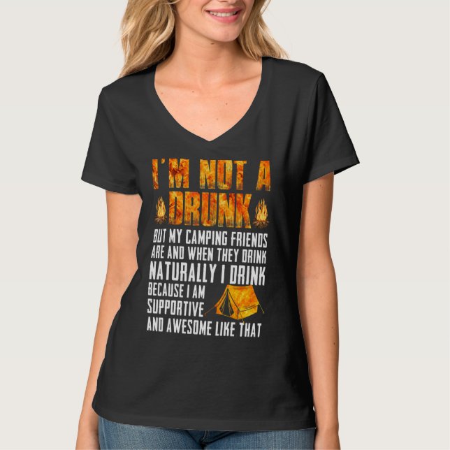 Camiseta No soy un borracho, pero mis amigos de camping son (Anverso)