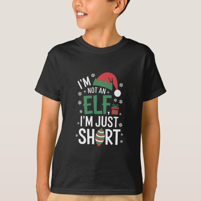 Camiseta No soy un elfo, sólo Navidades divertidos y cortos (Anverso)