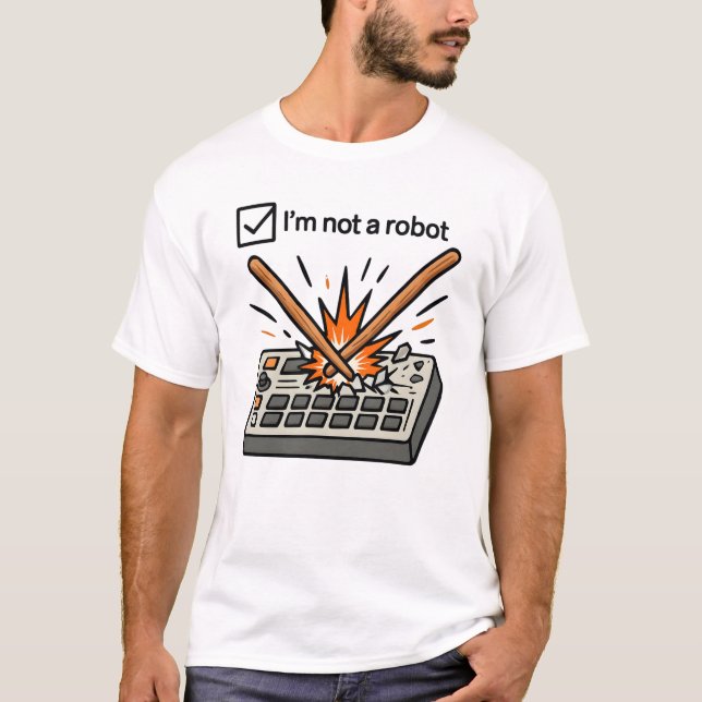 Camiseta No soy un robot ( BATERÍA ) (Anverso)