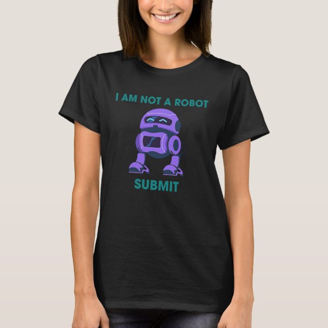 Camiseta No Soy Un Robot  Captcha De Computadora (Anverso)
