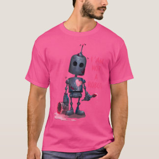 Camiseta NO SOY Un Robot Gris Con Computadora Internet