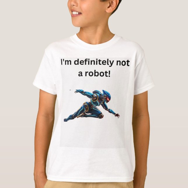 Camiseta "No soy un robot" Humor Tee (Anverso)
