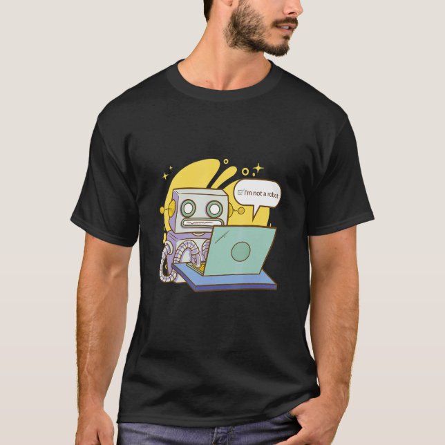 Camiseta No soy un robot robótico (Anverso)