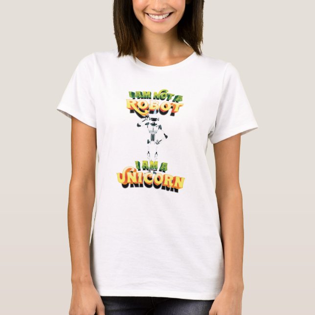 Camiseta No Soy Un Robot Soy Un Unicornio (Anverso)