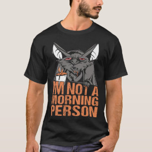 Camiseta No soy una persona mañanera murciélago Halloween c