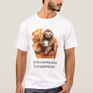 Camiseta No Soy una Persona Mañanera Perezoso Otoñal
