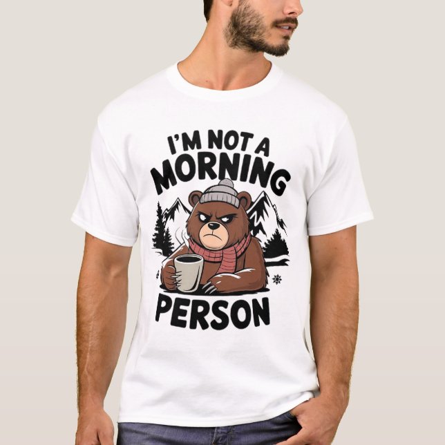 Camiseta "No soy una persona matutina" oso (Anverso)