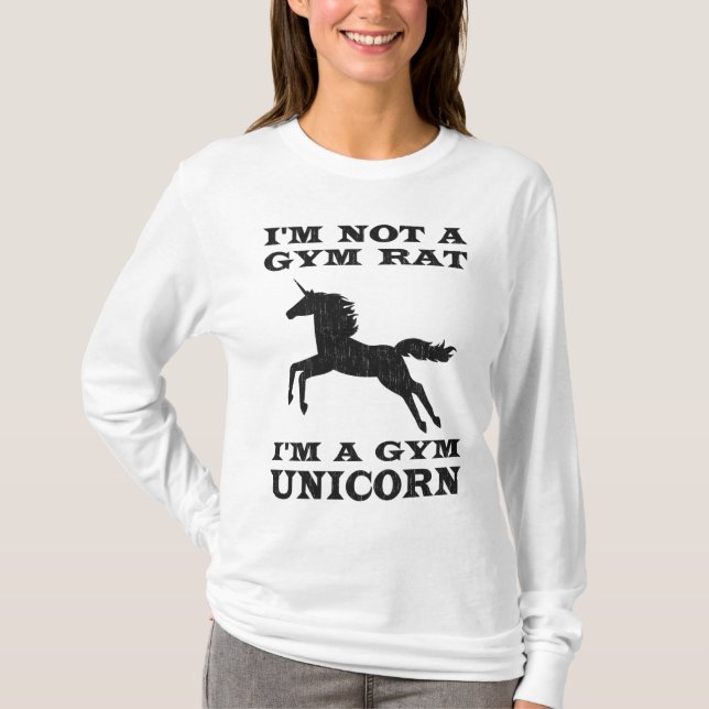 Camiseta No soy una rata del gimnasio que soy un unicornio (Anverso)