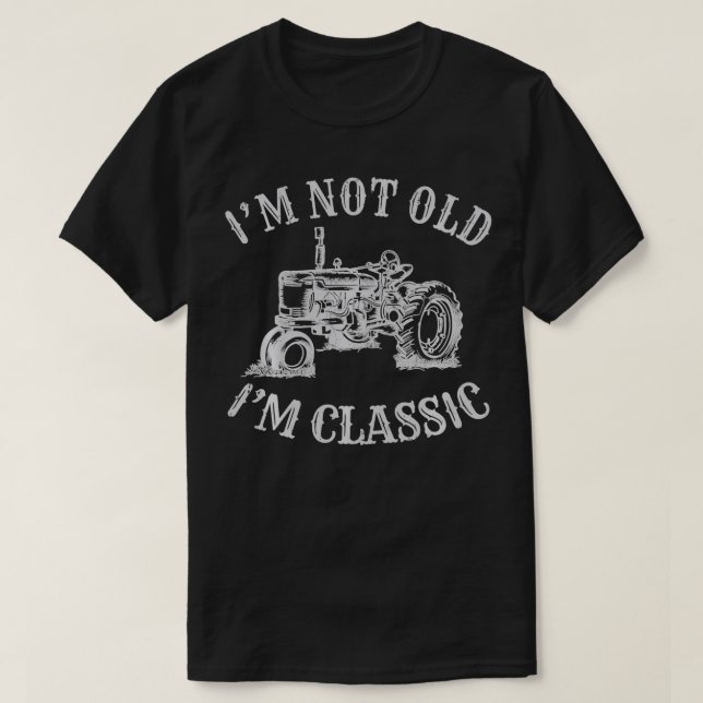 Camiseta No Soy Viejo Campesino Gracioso Tractor Retro Vint (Diseño del anverso)