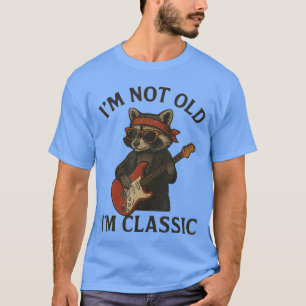 Camiseta No Soy Viejo Soy Clásico Divertido Mapache Guitarr