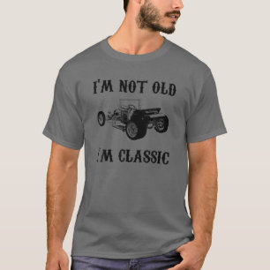 Camiseta No soy viejo soy clásico gráfico de época