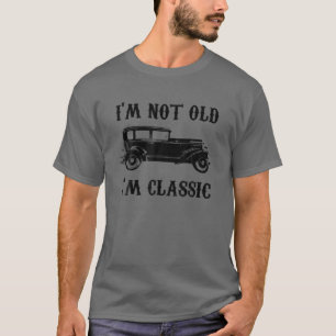 Camiseta No soy viejo soy clásico gráfico de época